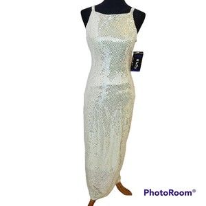 New Vintage All That Jazz Pale Ice Green Sequin formal sleeveless Dress